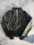 PIERCED CHIEVE LEATHER JACKET